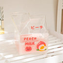 Axyaa Kawaii Strawberry Milk Carton Glass Cup - 380ml Square Creative Breakfast Cup