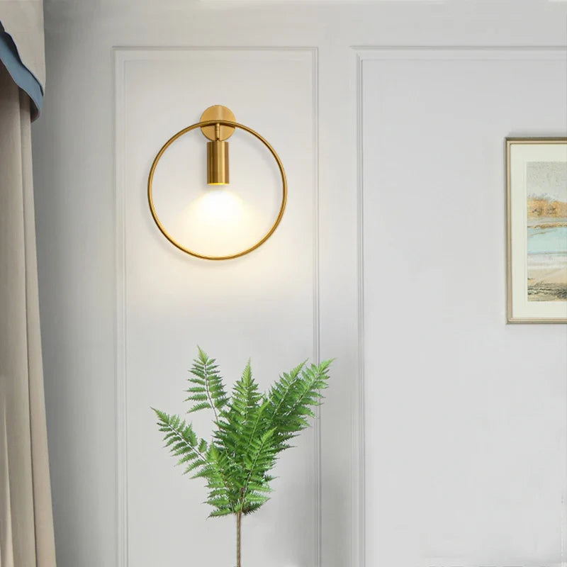Axyaa Scandinavian Modern Bedside LED Lamp Wall Lights Gold Black Indoor Decor