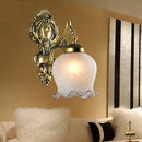 Axyaa Vintage Glass Wall Lamp Retro E27 Antique Bedroom Sconce