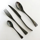 Axyaa Black Stainless Steel Flatware Set, 24 Pieces