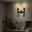 Axyaa Industrial Iron Water Pipe Wall Lamp for Bar Living Room