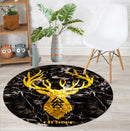 Nordic Geometric Print Round Carpet for Home Decor by Axyaa