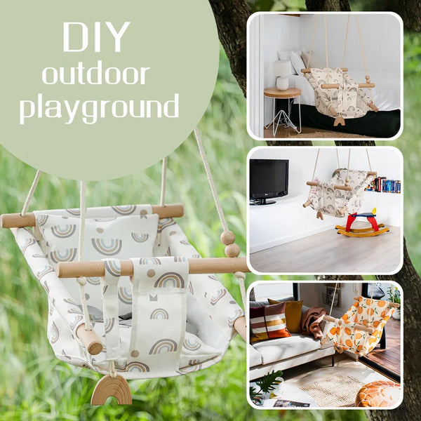 Axya Baby Canvas Lounge Swing Chair: Fun Outdoor Rocker for Kids