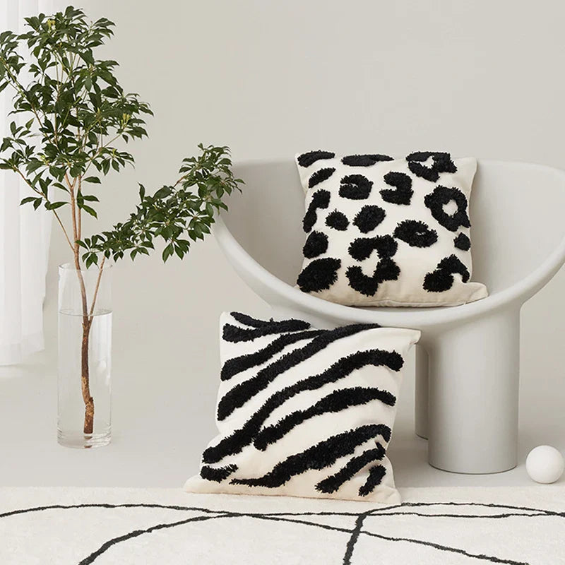 Axyaa Velvet Abstract Art Cushion Cover for Sofa, Chair, Bed - 45x45cm