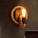 Axya Industrial Hemp Rope LED Wall Sconce - Vintage Loft Light Fixtures