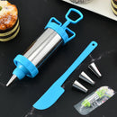Axyaa Stainless Steel Cookie Gun Set with Icing Nozzles - Baking Tools