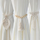 Boho Beadfringe Curtain Tiebacks Macrame Decor by Axyaa - Farmhouse Room Decor