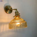 Axyaa Amber Glass LED Wall Sconce Modern Nordic Bedroom Cafe Stair Light Fixtures
