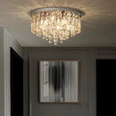 Axyaa Modern Bedroom Crystal Ceiling Lamp Gold/Chrome Steel LED Lights