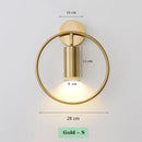 Axyaa Scandinavian Modern LED Wall Lamp Gold Black Indoor Decor Diameter 28/35 cm