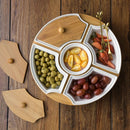 Axya Ceramic Rotating Snack Tray with Lid