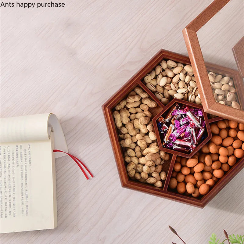 Axya Solid Wood Dried Fruit Snack Storage Box for Living Room Organizing