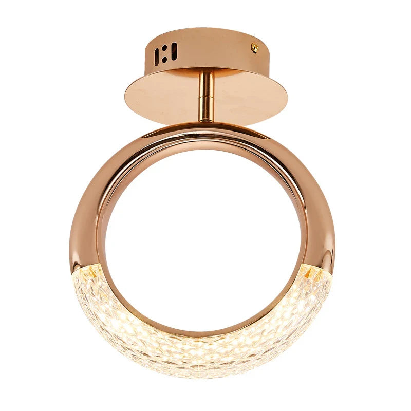 Axyaa Rose Gold Alloy Ceiling Lamp - Modern Nordic Design for Living Room, Kitchen, Bedroom