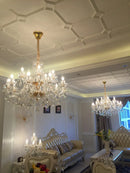 Axyaa Modern Crystal Chandelier Lighting in Gold/Silver Finishes