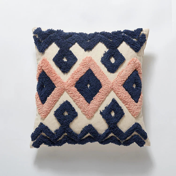 Handmade Moroccan Style Tuft Cushion Cover by Axyaa - 45x45cm/30x50cm