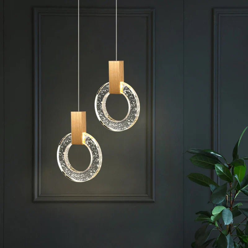 Axya Gold Crystal Pendant Lights for Bedroom Living Room Office Bar Home