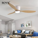 Axya White LED Ceiling Fan Light Remote Control - Modern Design