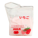Axyaa Kawaii Strawberry Milk Carton Glass Cup - 380ml Square Creative Breakfast Cup