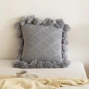 Axyaa Boho Style Cushion Cover 45x45cm Ivory Green Pink Tassles