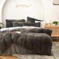 Axyaa Long Hair Velvet Duvet Cover Set - Queen Size
