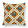 Axyaa Watercolor Geometric Flowers Polyester Cushion Cover Sofa Throw Pillow Cover
