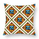 Axyaa Watercolor Geometric Flowers Polyester Cushion Cover Sofa Throw Pillow Cover