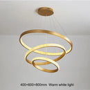 Axyaa Gold Circle Chandelier: Modern LED Indoor Lighting Fixtures