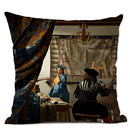 Art Oil Painting Pearl Girl Cushion Cover 45*45cm Axyaa Home Decor Art Accessories