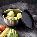 Axyaa Stainless Steel Salad Mixing Bowls Set with Grater and Lids