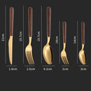 Axyaa Wooden Handle Stainless Steel Cutlery Set