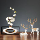 Axyaa Chinese Style Ceramic Vase with Wooden Frame for Modern Home Decoration