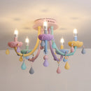 Axyaa European Rainbow Chandelier: Children's Bedroom Princess Makaron Lamps