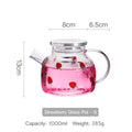 Axyaa Kawaii Strawberry Glass Cold Water Pot | Large Capacity Heat-Resistant Cute Teapot