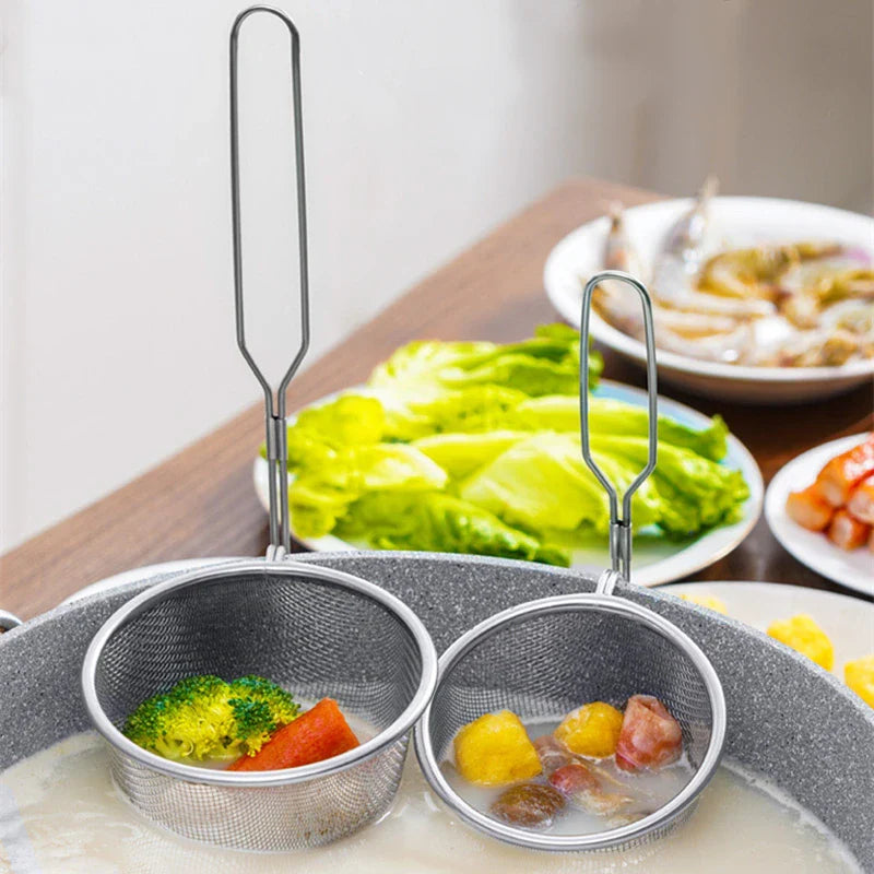 Axyaa Stainless Steel Mesh Hot Pot Colander Skimmer for Home Kitchen Cooking