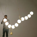Axyaa Modern Glass Ball Chandelier: Elegant LED Lighting for Living Room, Bedroom, Staircase