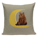 Axyaa Nordic Bear Cushion Cover 45x45cm Cute Cartoon Animal Pillow Case