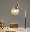 Axyaa Nordic Designer Glass Table Lamp for Reading Room - LED Decorative Desk Light
