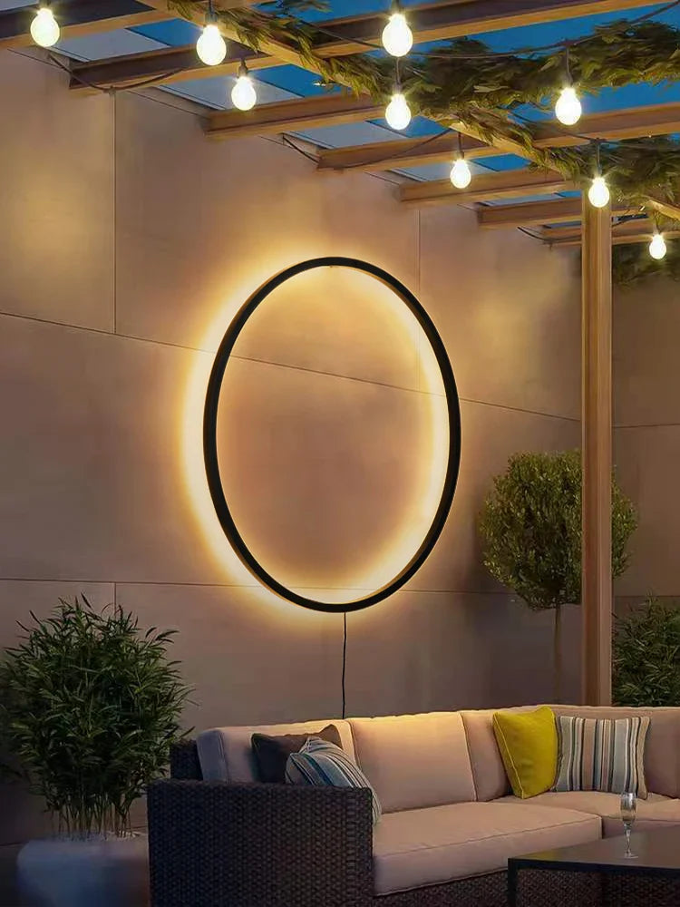 Axya Ring Art Wall Lamp – Nordic Minimalist Bedroom & Living Room Decor