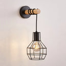 Nordic Wood Wall Lamp Vintage Sconce - Axyaa Bedside Light Fixture