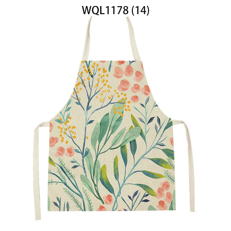 Tropical Jungle Print Kitchen Apron, Axyaa Plant Leaves Chef Bib for Kids Men Women