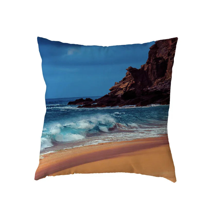 Axyaa Waterfall Maple Lake Forest Decor Pillow Cover Case