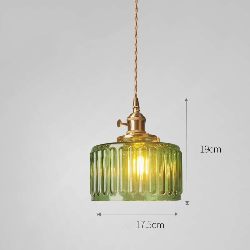 Axyaa Nordic Purple Glass LED Pendant Light, Modern Hanging Lamp for Bar, Bedroom, Dinning Room