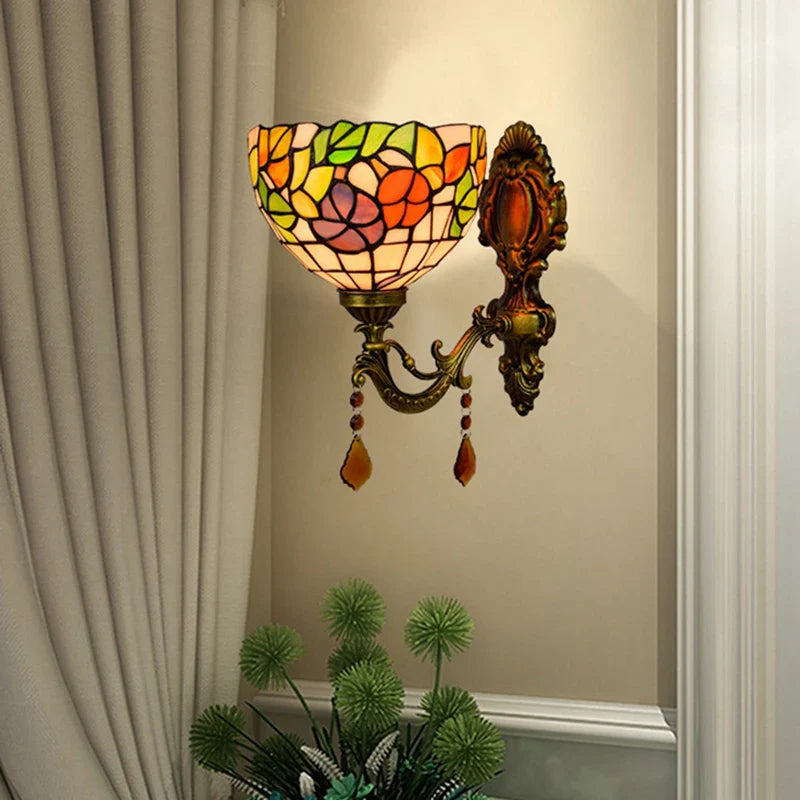 Tiffany Glass Wall Lamp by Axyaa: Nordic Style LED Decoration for Living Room