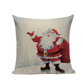 Christmas Santa Deer Pattern Cushion Cover for Festive Home Decor - Axyaa