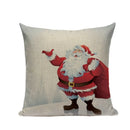 Christmas Santa Deer Pattern Cushion Cover for Festive Home Decor - Axyaa