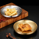 Axyaa Double Layer Stainless Steel Dinner Plates for Stylish Food Storage.
