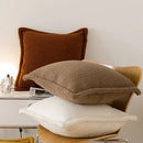 Axyaa Fleece Cushion Cover Set in Warm Neutral Tones