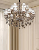 Axyaa Modern Smoky Grey Crystal Chandelier for Luxurious Living Spaces