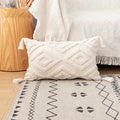 Axyaa Ivory Loop Tufted Cotton Cushion Cover for Home Decor