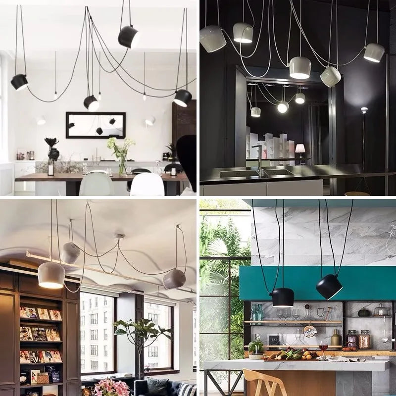 Axya Modern Industrial Drum Pendant LED Ceiling Light for Kitchen and Restaurant